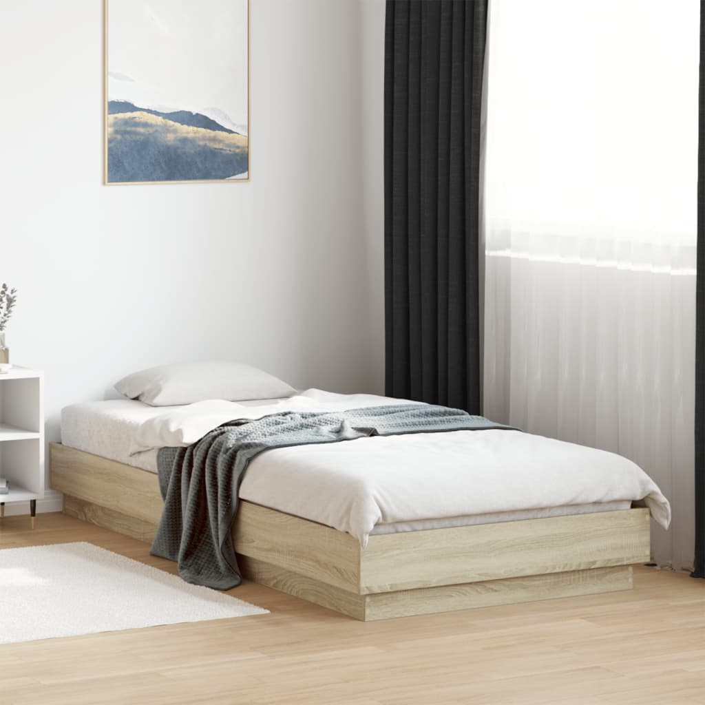 Sonoma Oak Bed Frame 100x200 cm Engineered Wood - No Mattress