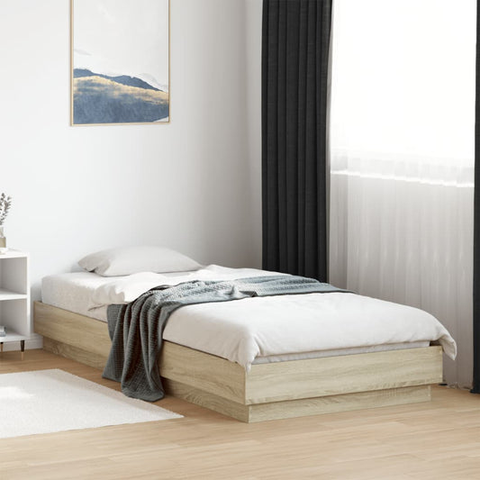 Sonoma Oak Bed Frame 100x200 cm Engineered Wood - No Mattress