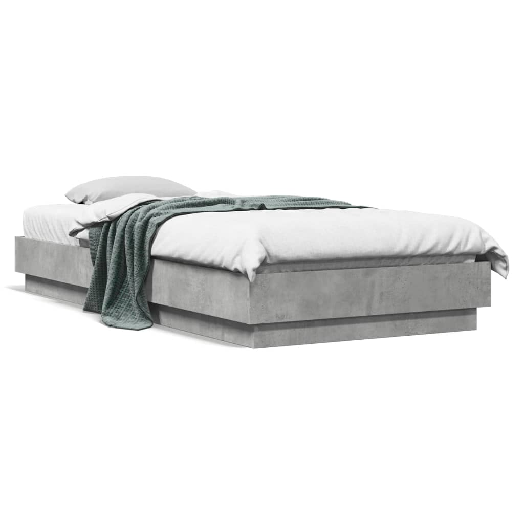 Concrete Grey Bed Frame 100x200 cm - Modern & Sturdy Design