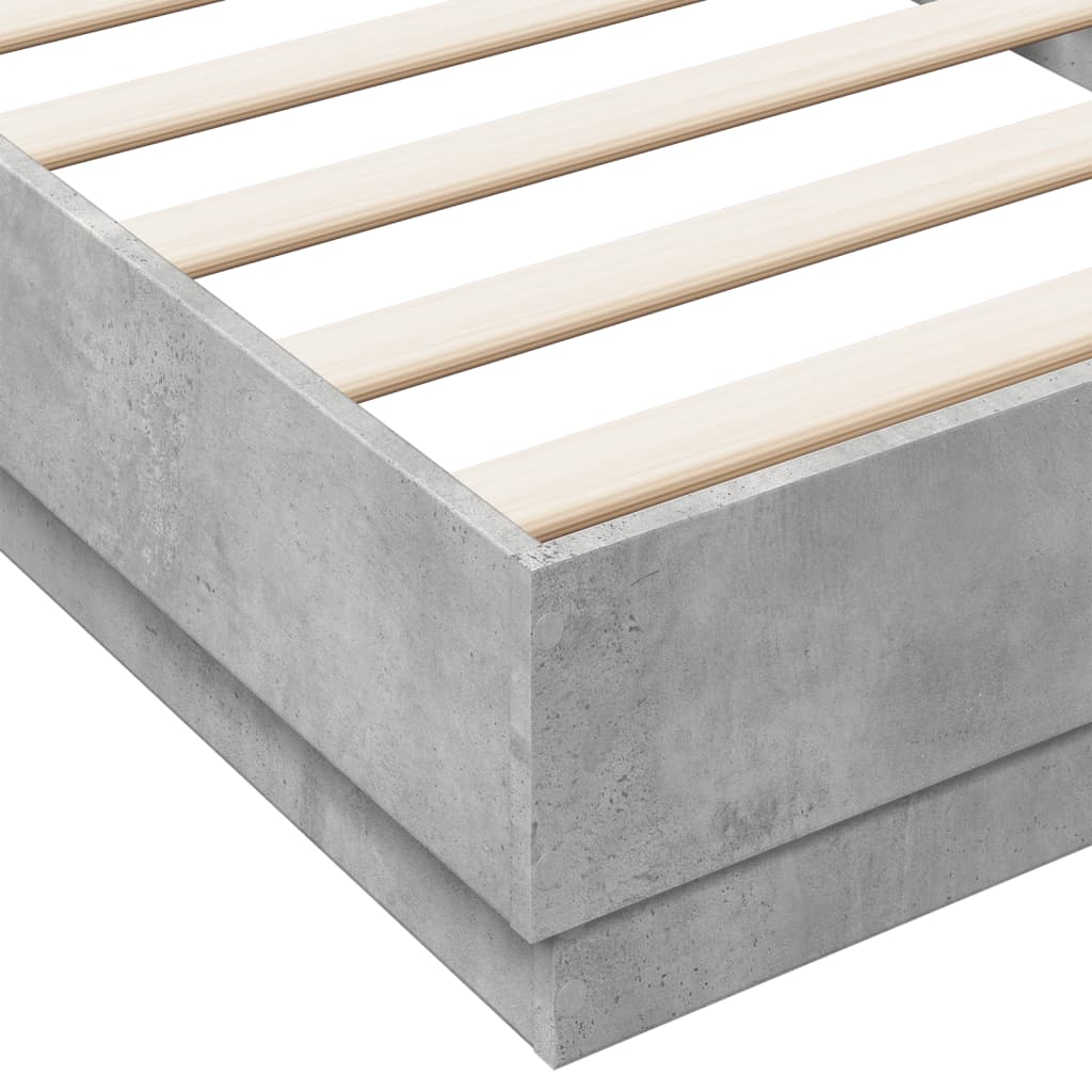 Concrete Grey Bed Frame 100x200 cm - Modern & Sturdy Design