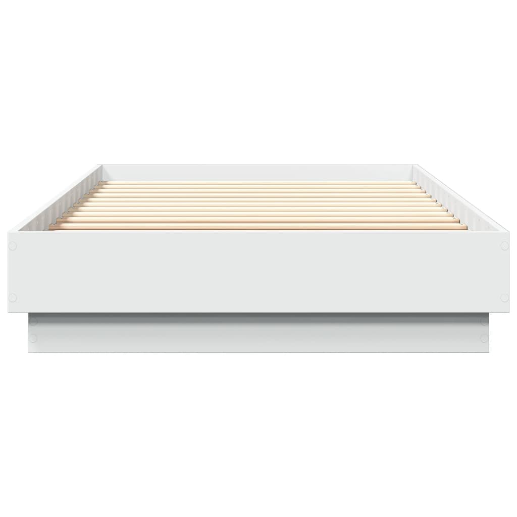 White Engineered Wood Bed Frame 90x200 cm - No Mattress Included