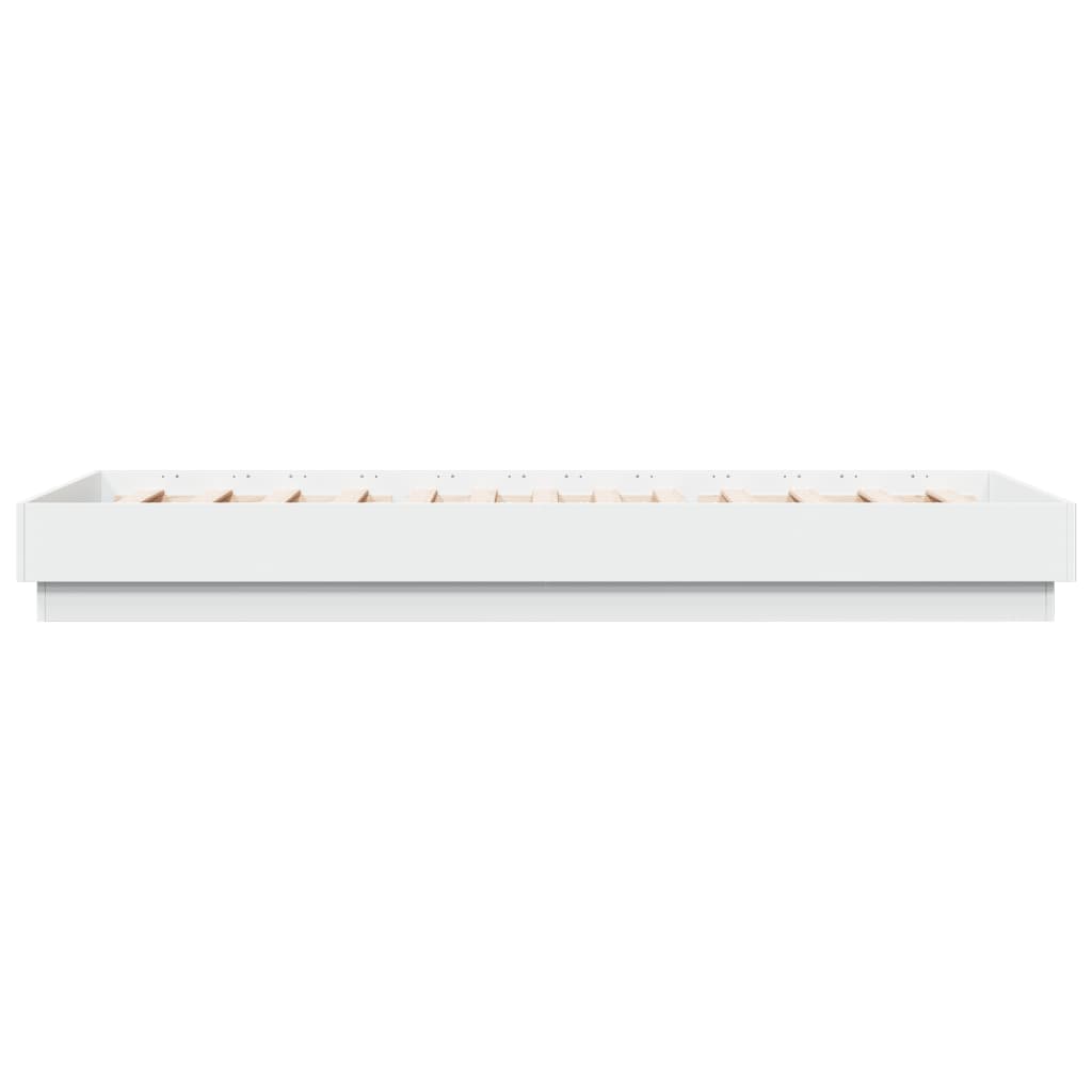 White Engineered Wood Bed Frame 90x200 cm - No Mattress Included