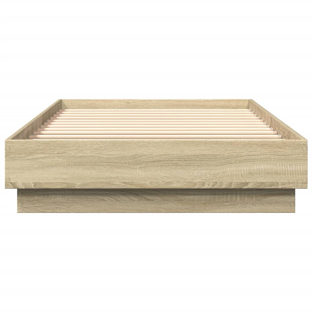 Sonoma Oak Bed Frame 90x200 cm - Engineered Wood, No Mattress