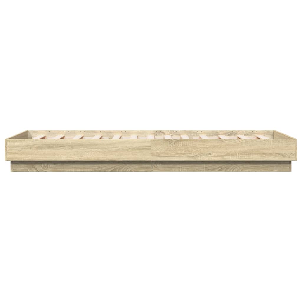 Sonoma Oak Bed Frame 90x200 cm - Engineered Wood, No Mattress