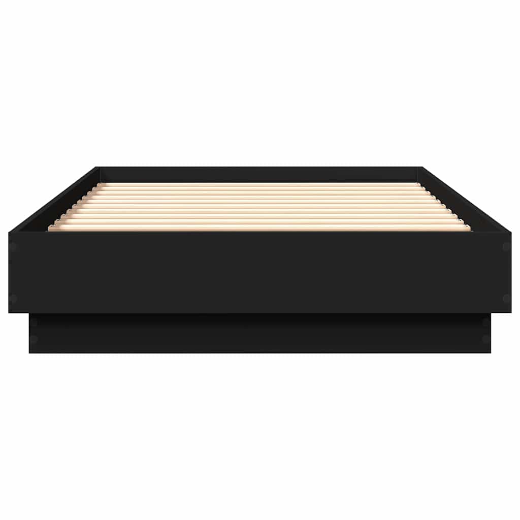 Black Engineered Wood Single Bed Frame 90x190 cm - No Mattress