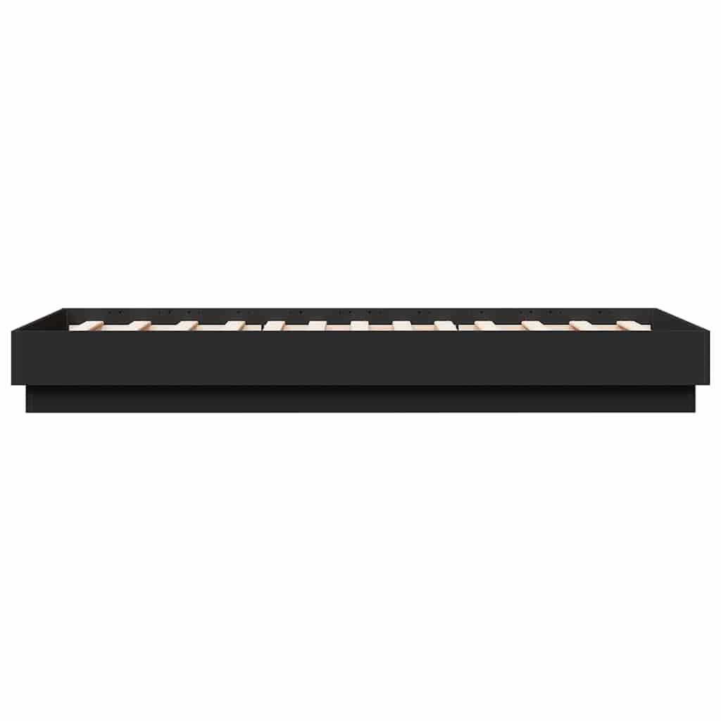 Black Engineered Wood Single Bed Frame 90x190 cm - No Mattress