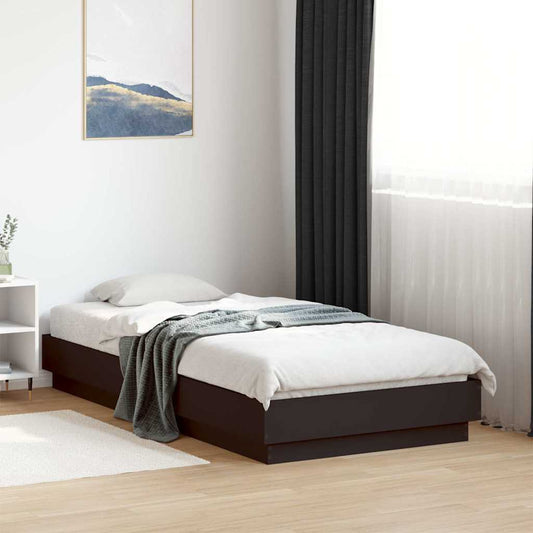 Black Engineered Wood Single Bed Frame 90x190 cm - No Mattress