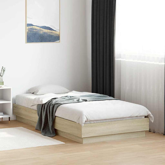 Sonoma Oak Engineered Wood Bed Frame 90x190 cm - Single Size