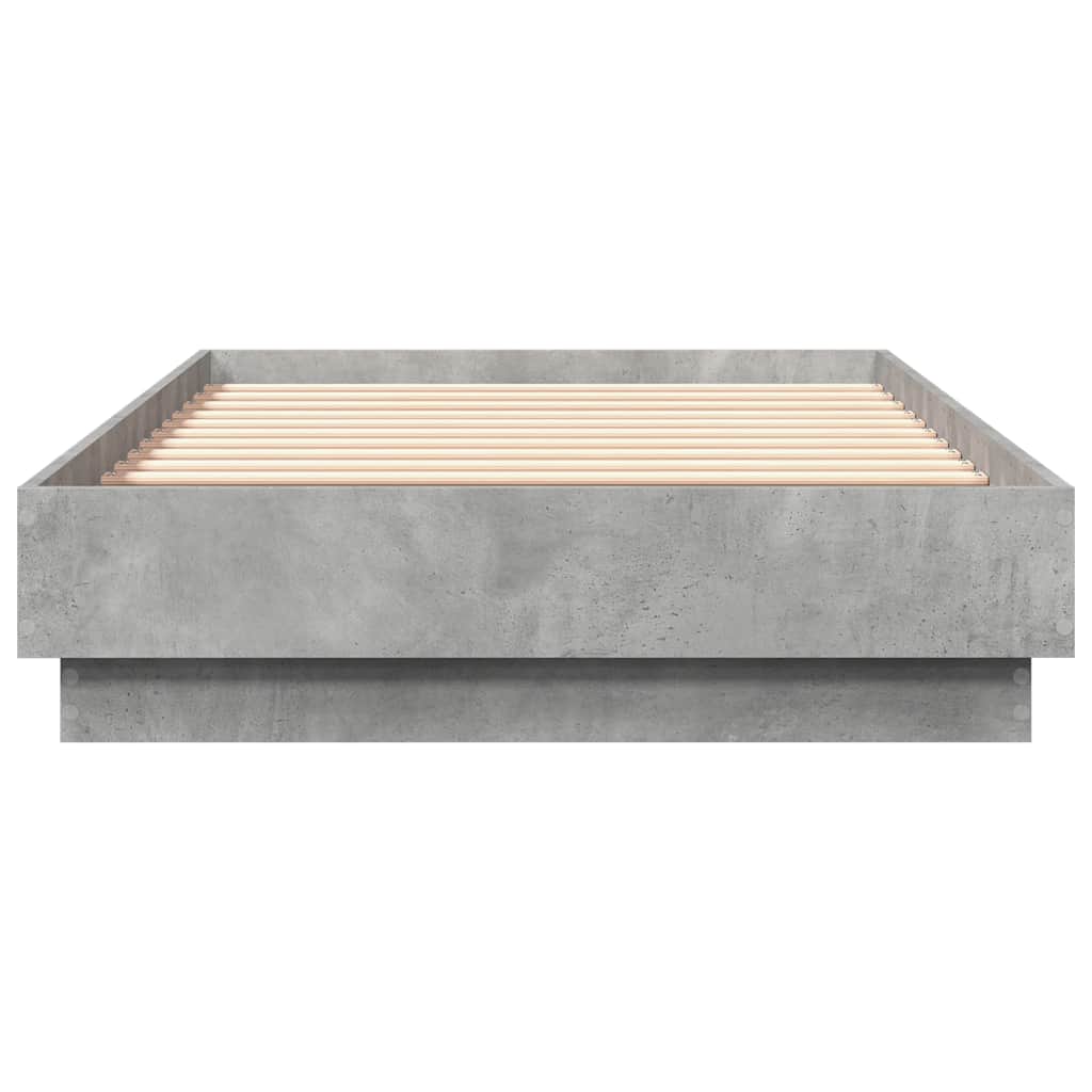 Concrete Grey Single Bed Frame 90x190 cm - No Mattress Included