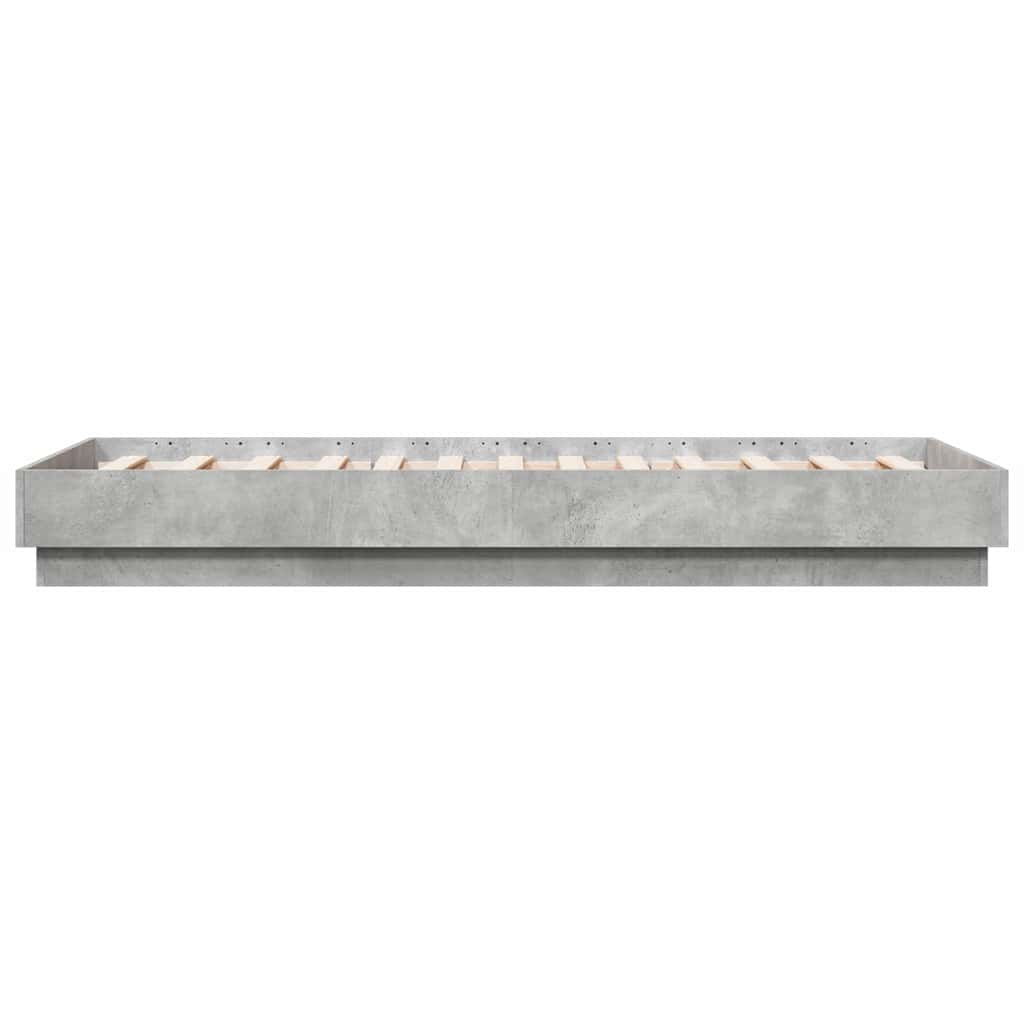Concrete Grey Single Bed Frame 90x190 cm - No Mattress Included