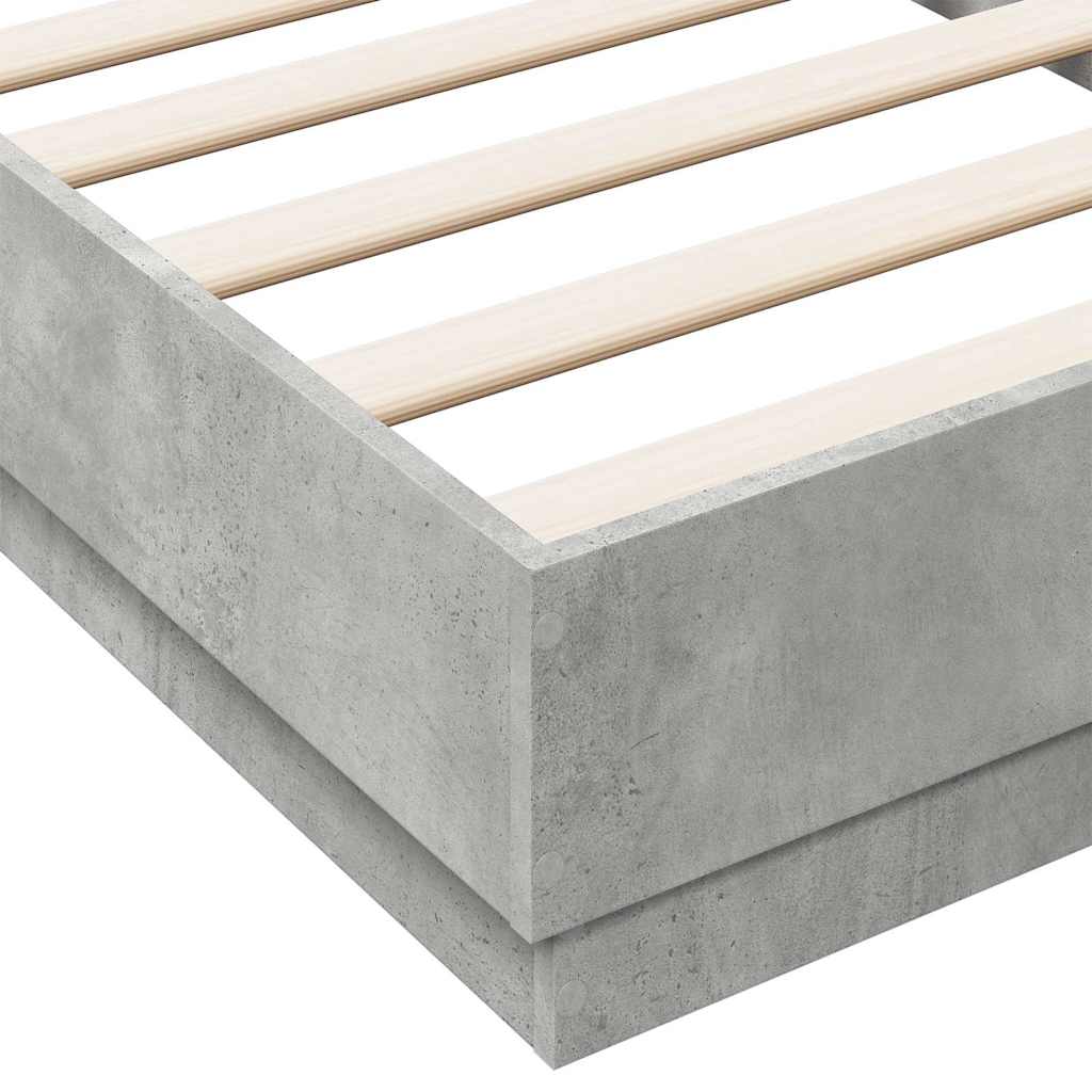 Concrete Grey Single Bed Frame 90x190 cm - No Mattress Included