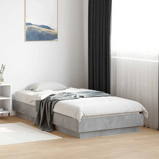 Concrete Grey Single Bed Frame 90x190 cm - No Mattress Included