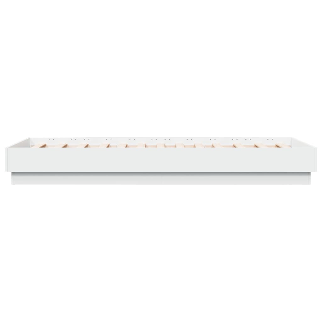 Compact White Engineered Wood Bed Frame 75x190 cm - Small Single