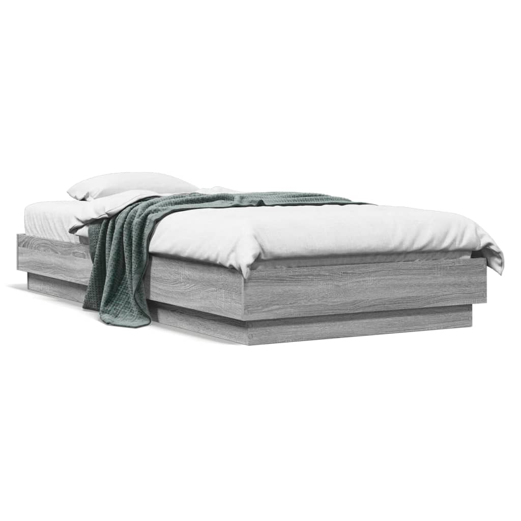 Small Single Grey Sonoma Bed Frame 75x190 cm - Engineered Wood