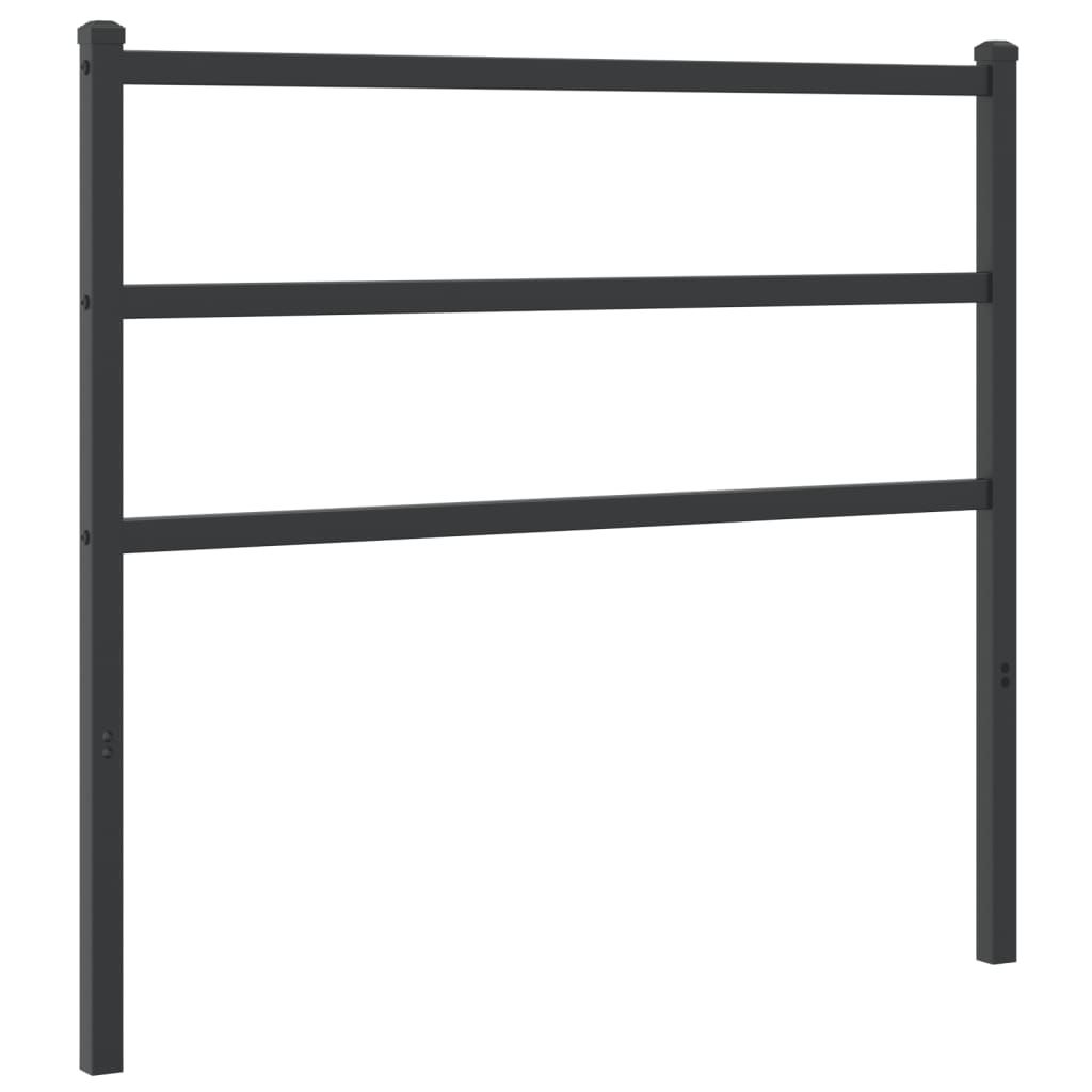 Stylish Black Metal Headboard - 100 cm