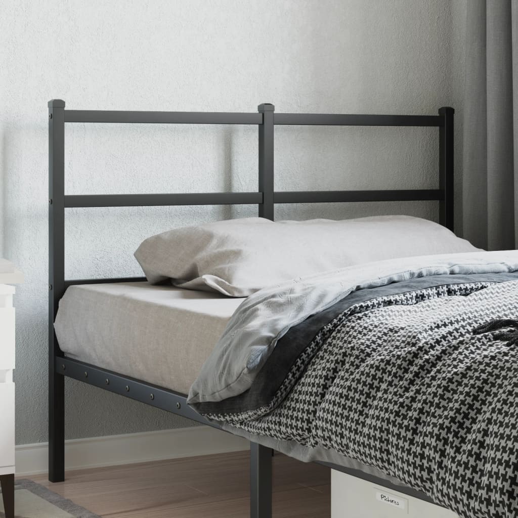 Sleek Black Metal Headboard - 120 cm, Elegant & Durable Design