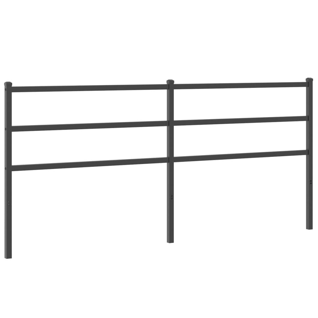 Sleek Black Metal Headboard 193 cm - Modern Bedroom Essential