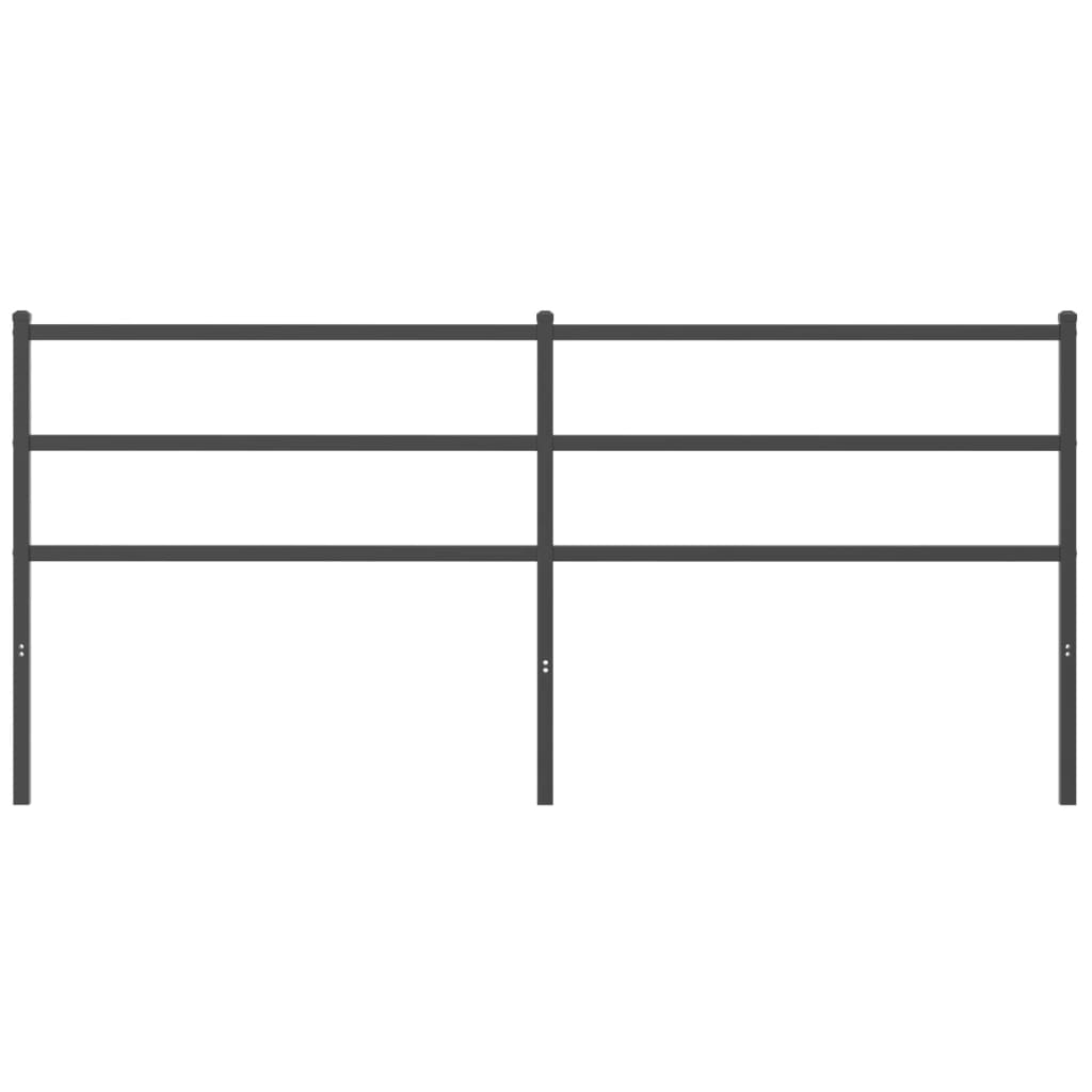 Sleek Black Metal Headboard 193 cm - Modern Bedroom Essential