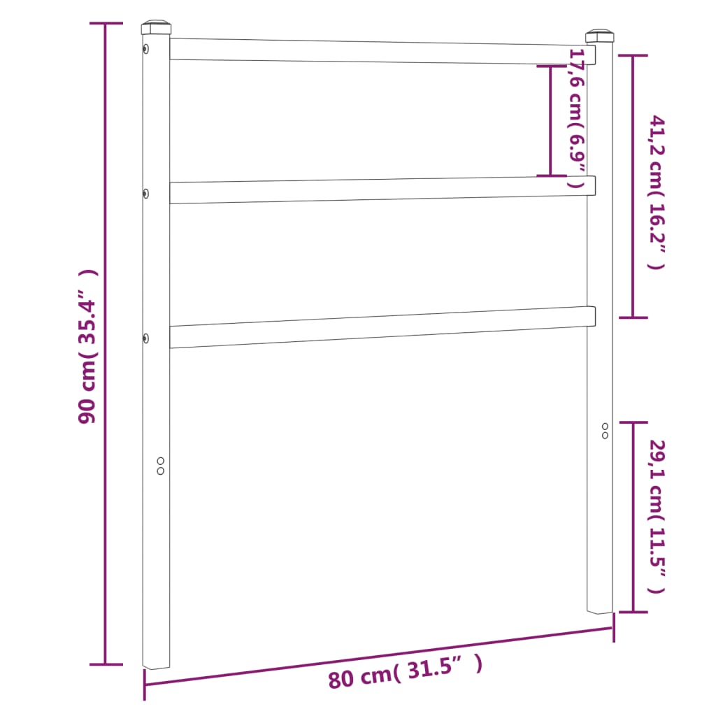 White Metal Headboard, Elegant 75 cm Design for Any Bedroom