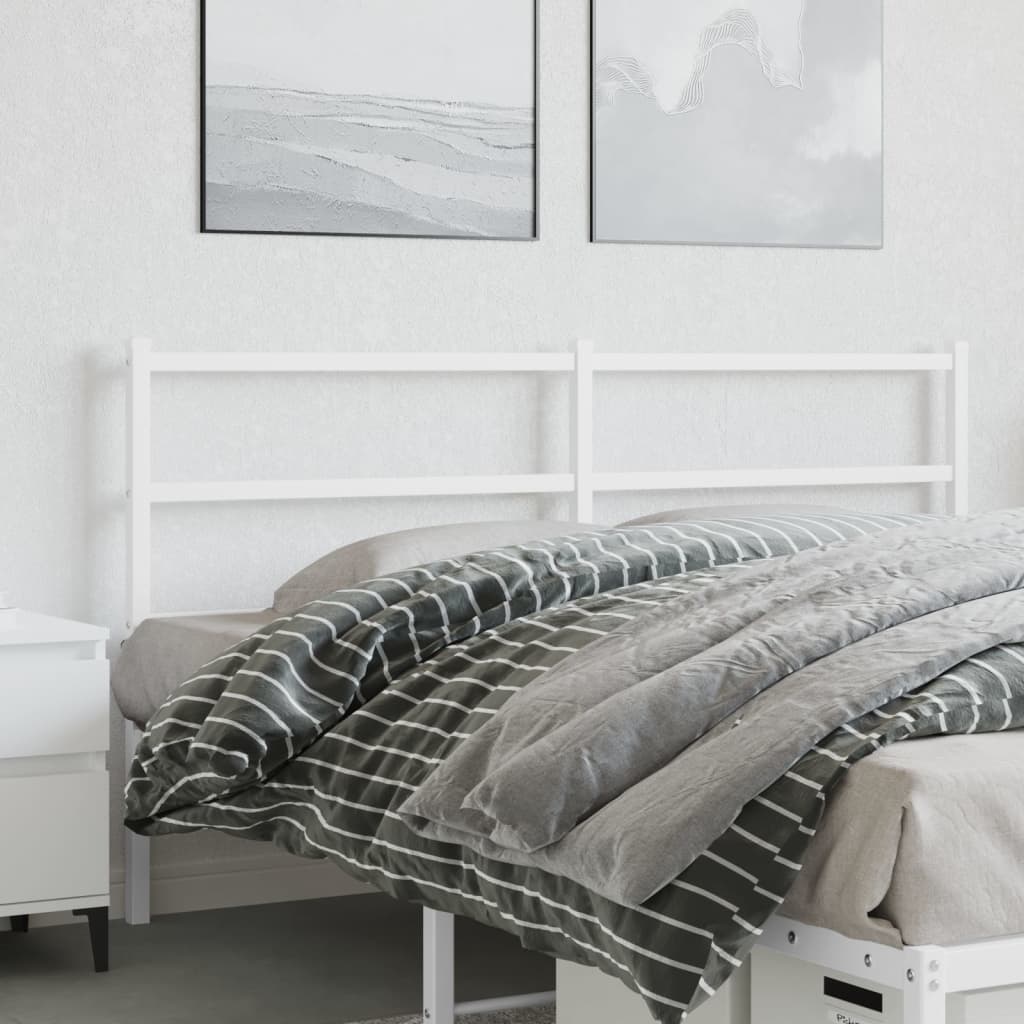 Elegant White Metal Headboard - 150 cm for a Chic Bedroom