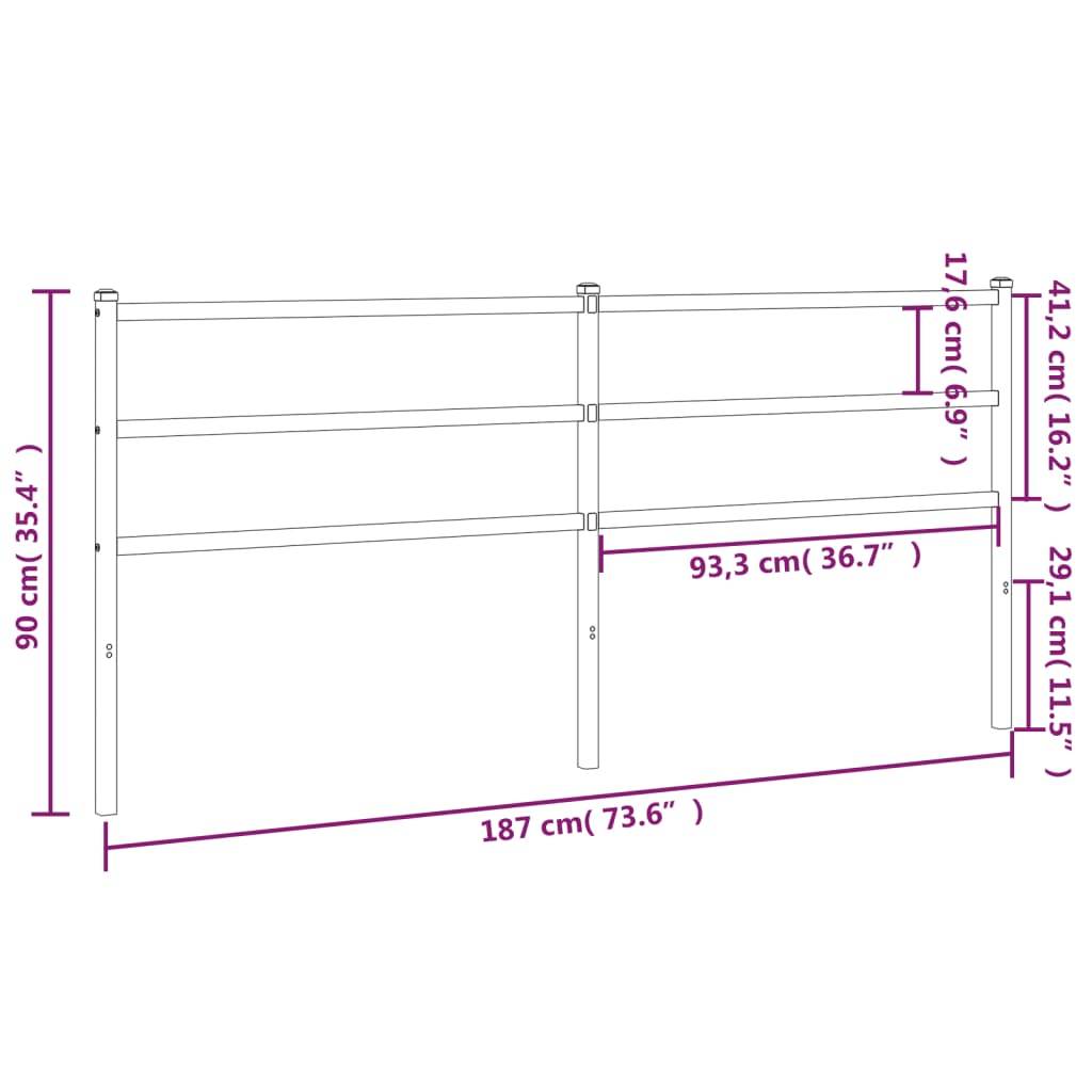 Elegant White Metal Headboard - 180 cm Premium Design