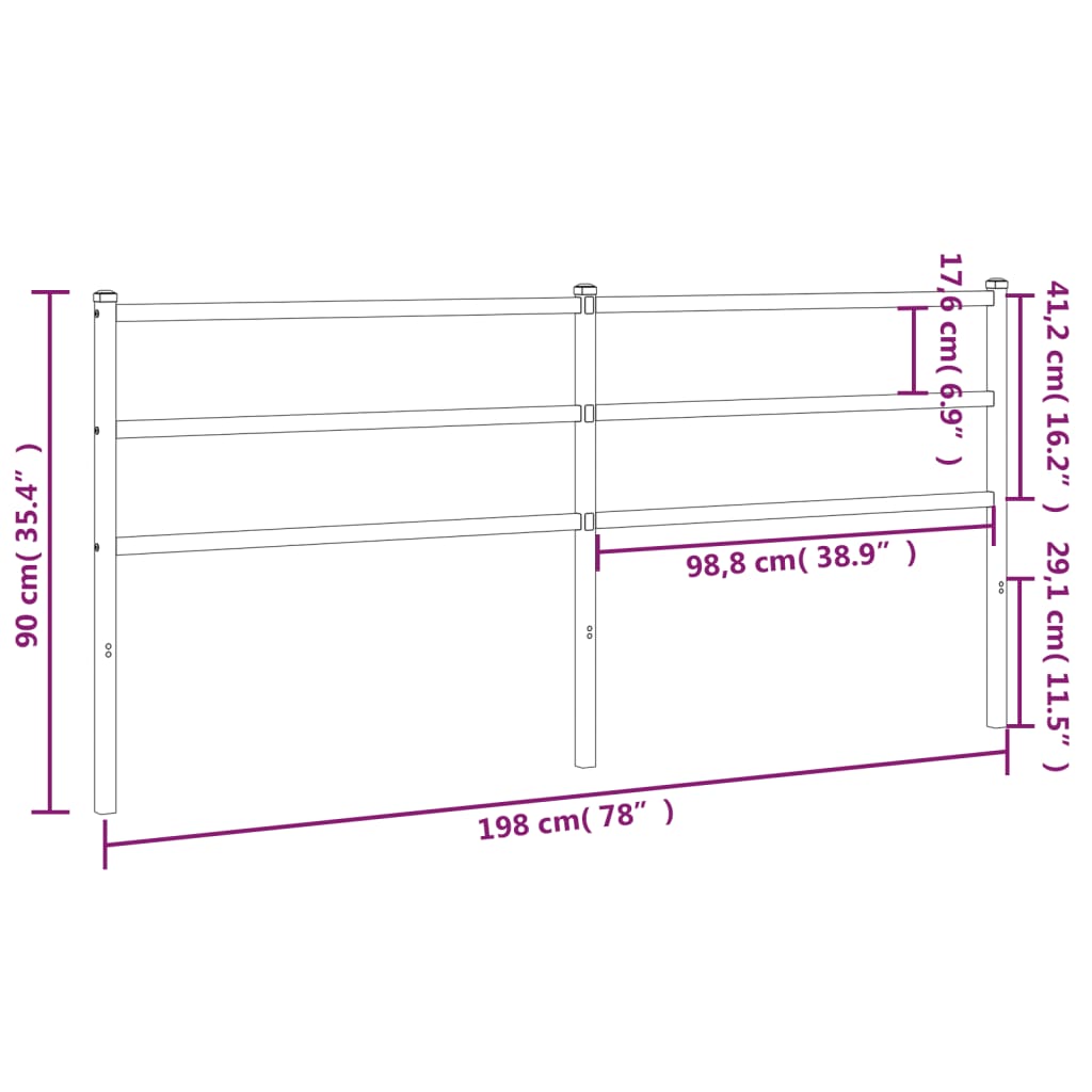 Elegant White Metal Headboard - 193 cm Sturdy Design