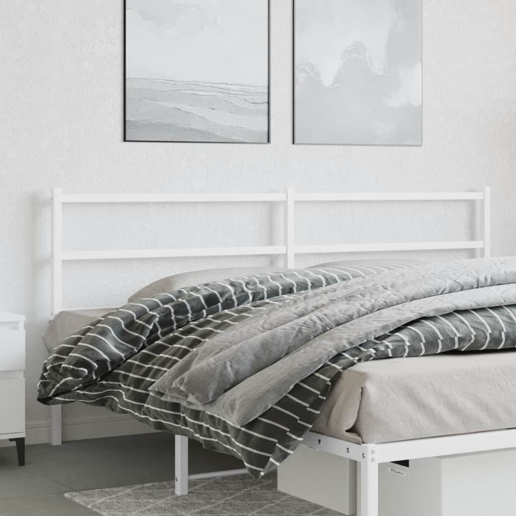 Elegant White Metal Headboard - 193 cm Sturdy Design