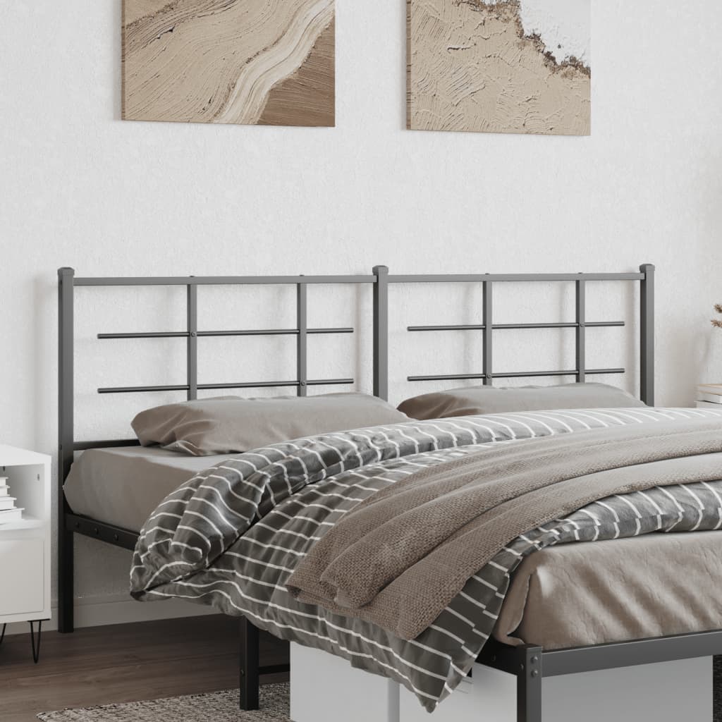 Elegant Black Metal Headboard, 193 cm - Stylish & Durable Design