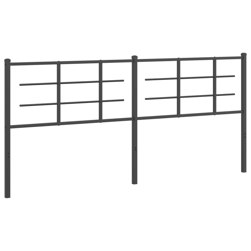 Metal Headboard Black 200 cm
