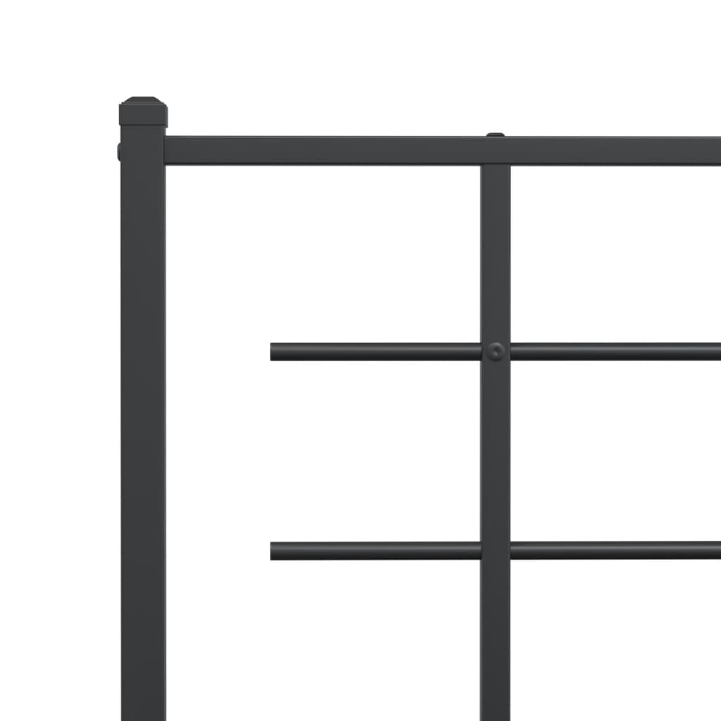 Metal Headboard Black 200 cm
