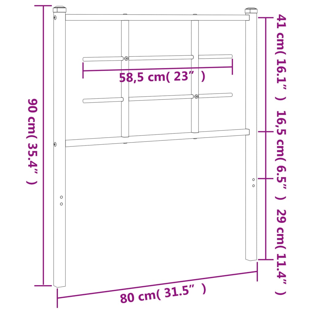 Elegant White Metal Headboard - Modern Design, 75 cm