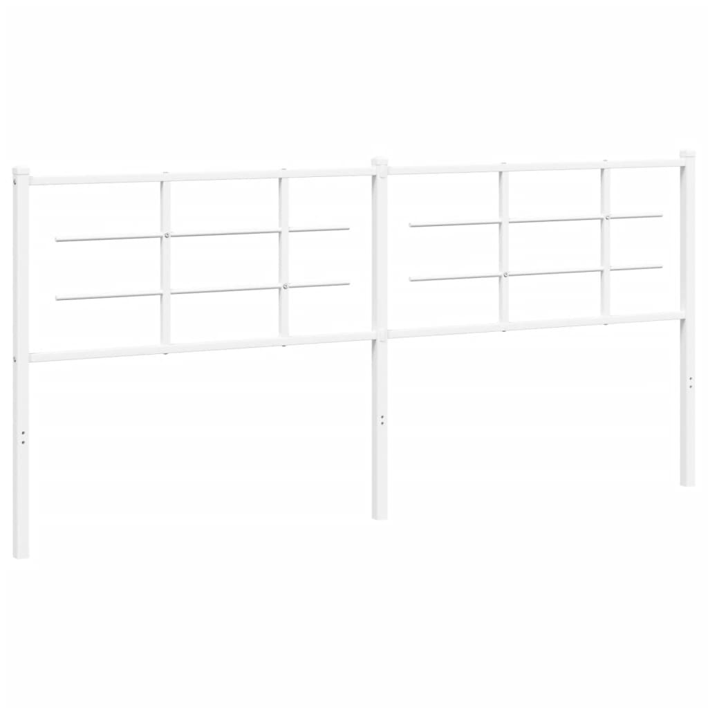Elegant White Metal Headboard - 193 cm Sturdy Bedroom Accent