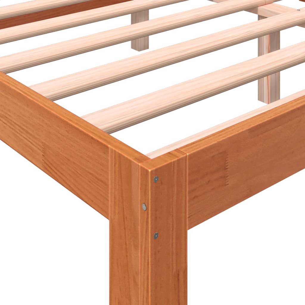 King Size Solid Pine Bed Frame, Wax Brown 150x200 cm