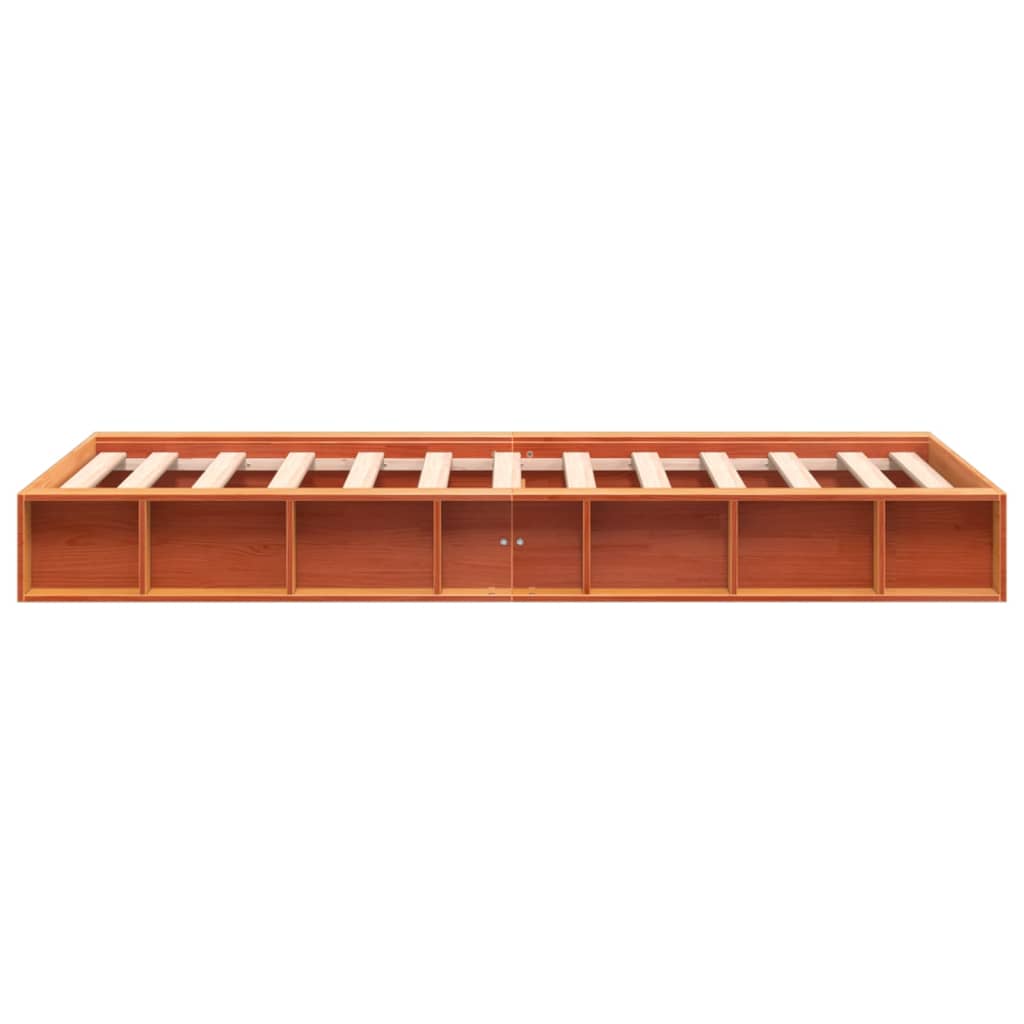Solid Pine Bed Frame, Wax Brown, 90x200 cm - No Mattress Included
