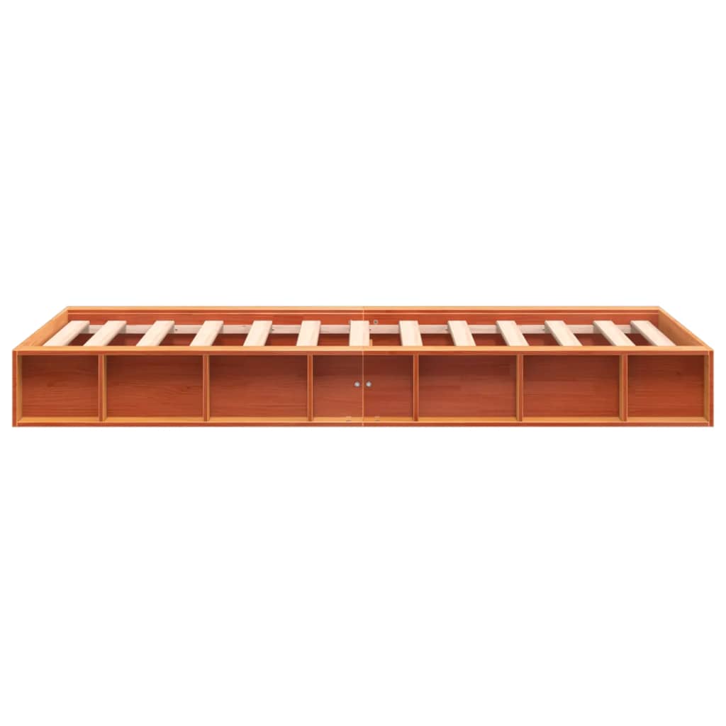 Solid Pine Wood Bed Frame, Wax Brown 75x190 cm - Small Single