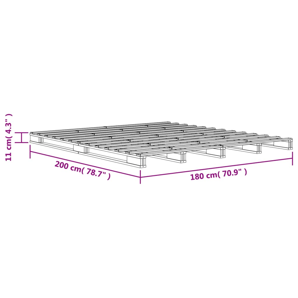 Pallet Bed without Mattress Wax Brown 180x200 cm Super King Solid Wood Pine
