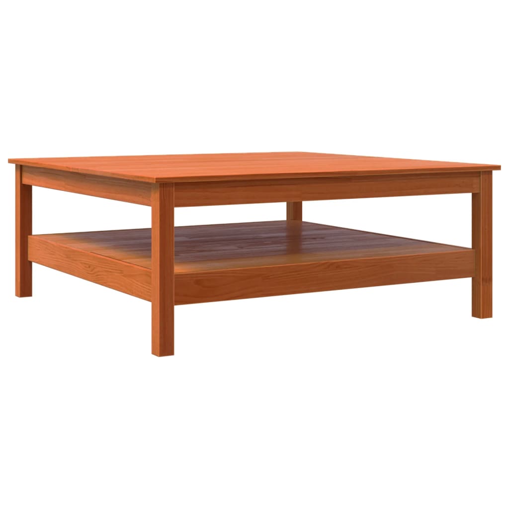 Coffee Table Wax Brown 100x100x40 cm Solid Wood Pine