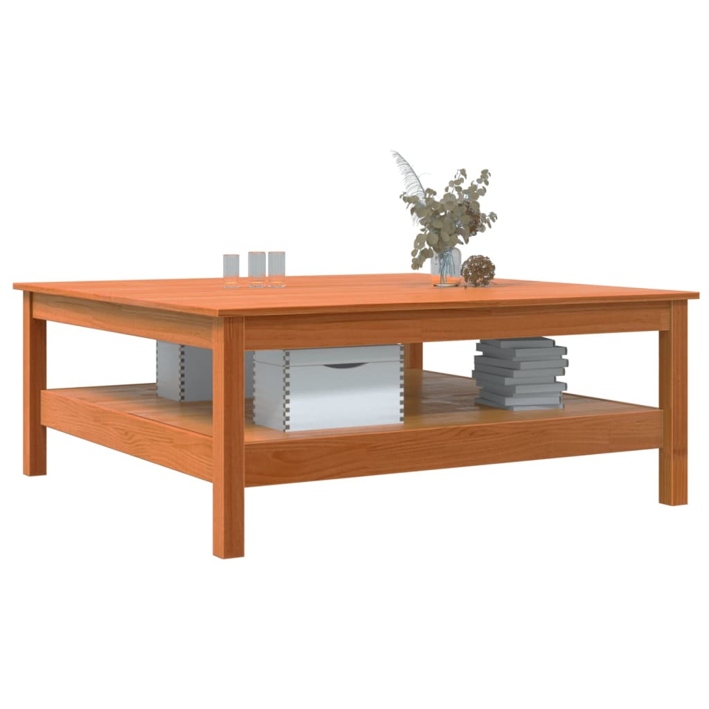 Coffee Table Wax Brown 100x100x40 cm Solid Wood Pine