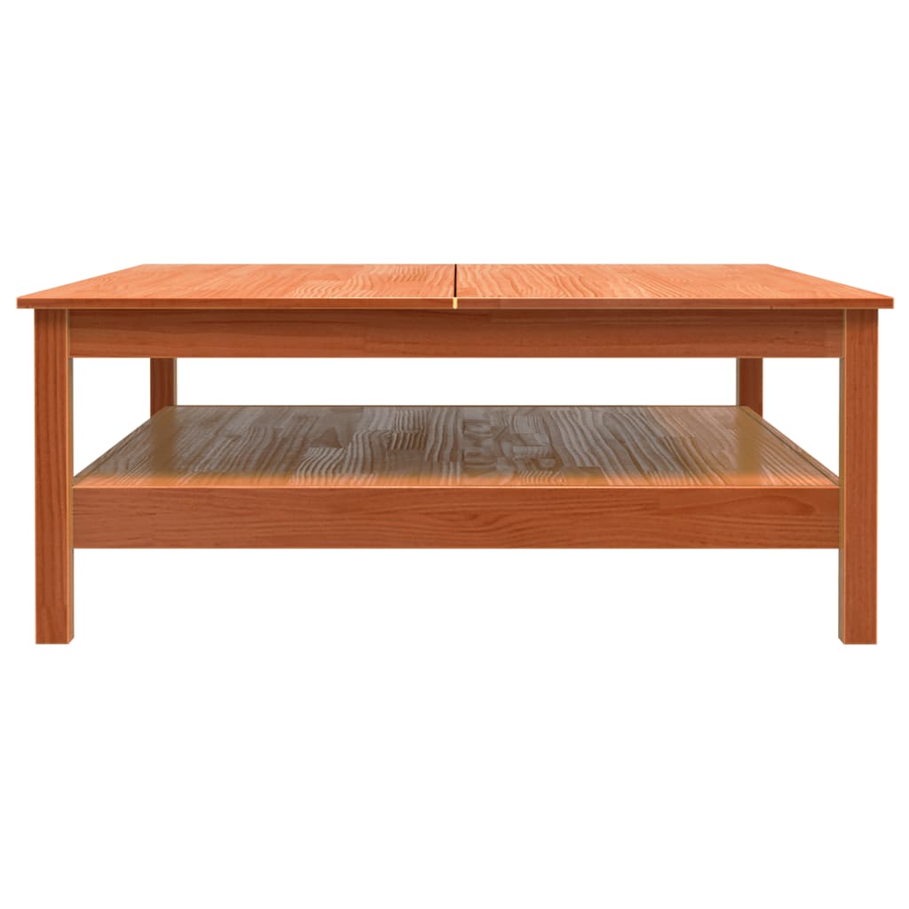 Coffee Table Wax Brown 100x100x40 cm Solid Wood Pine