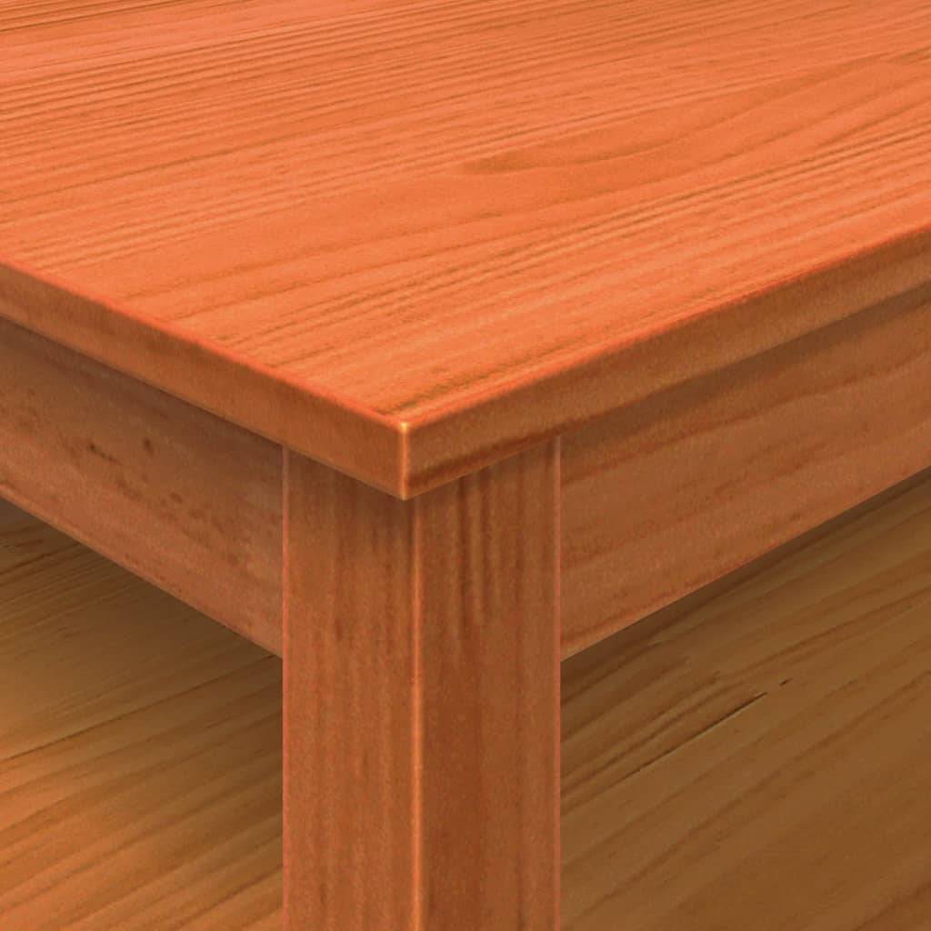 Coffee Table Wax Brown 100x100x40 cm Solid Wood Pine