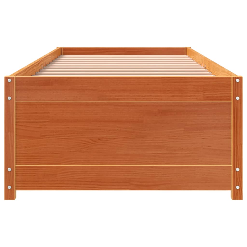 Wax Brown Solid Pine Day Bed Frame 90x200 cm - No Mattress