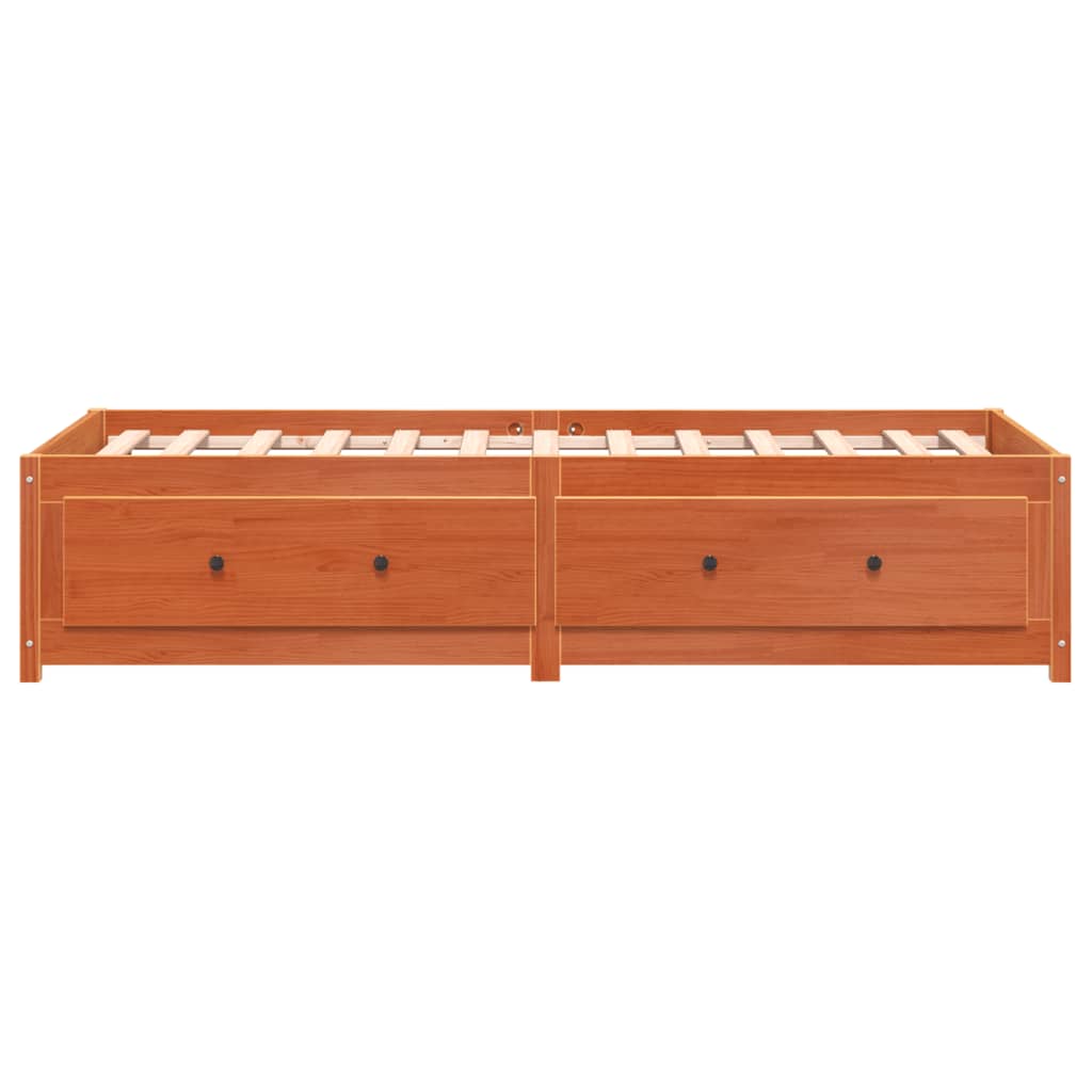 Wax Brown Solid Pine Day Bed Frame 90x200 cm - No Mattress