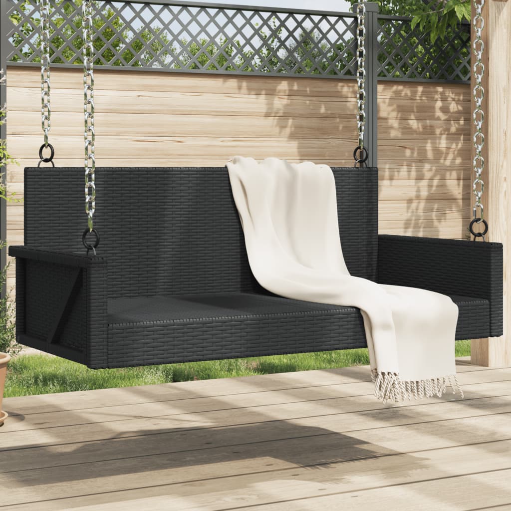 Poly Rattan Swing Bench - 119x56x48 cm, Durable Outdoor Seating
