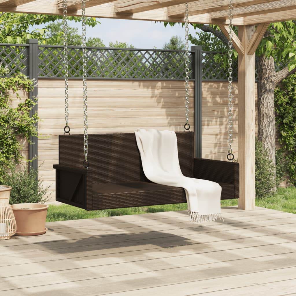 Poly Rattan Swing Bench - 119x56x48 cm, Durable Outdoor Seating