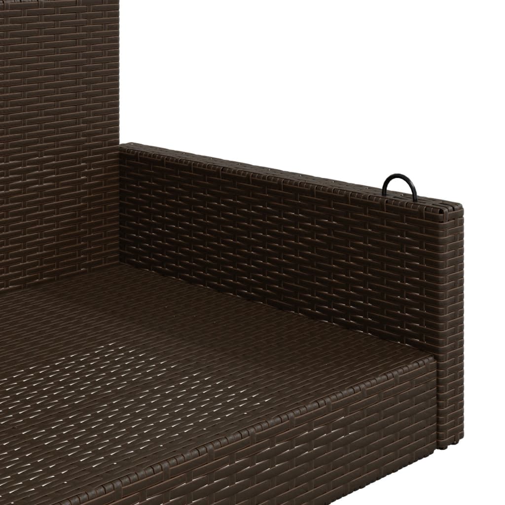 Poly Rattan Swing Bench - 119x56x48 cm, Durable Outdoor Seating