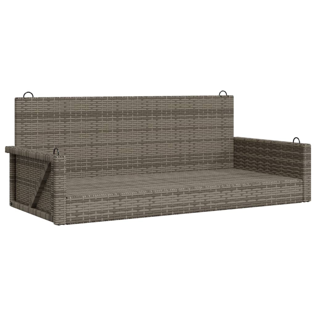 Outdoor Swing Bench Grey - 119x56x48 cm Poly Rattan