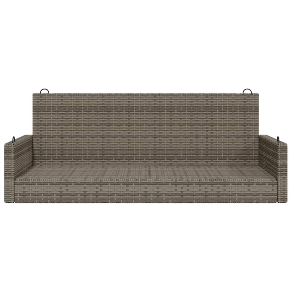 Outdoor Swing Bench Grey - 119x56x48 cm Poly Rattan