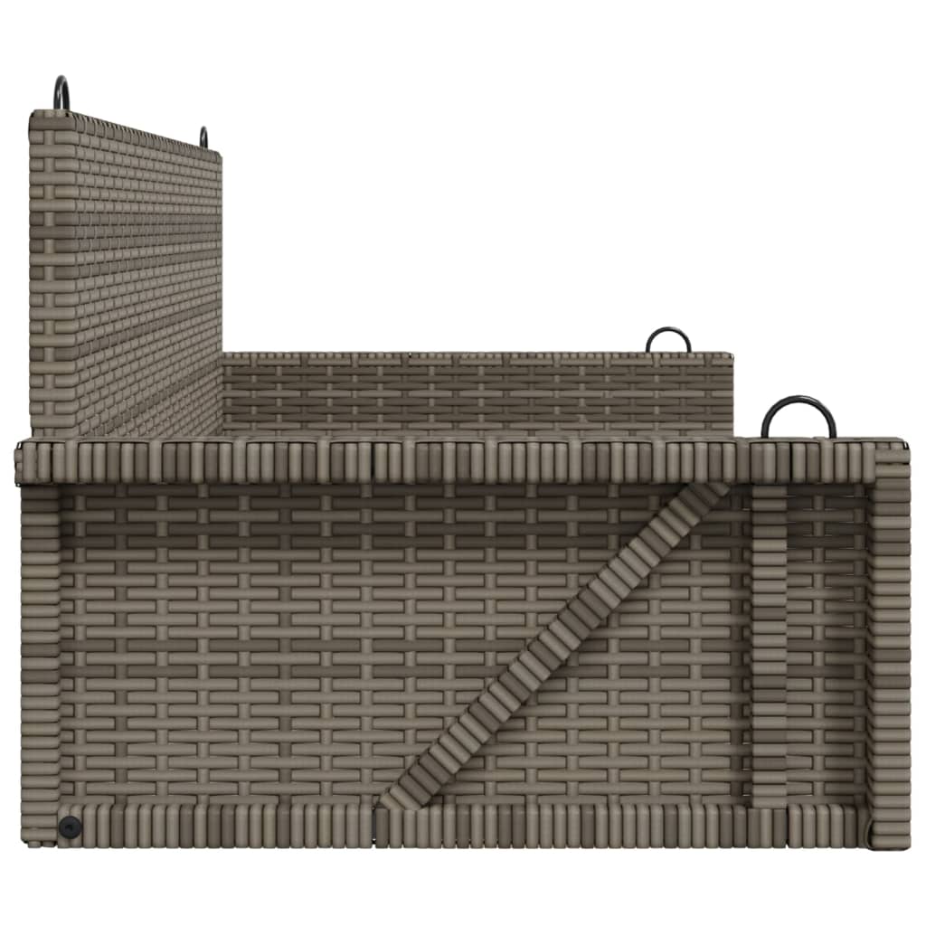 Outdoor Swing Bench Grey - 119x56x48 cm Poly Rattan