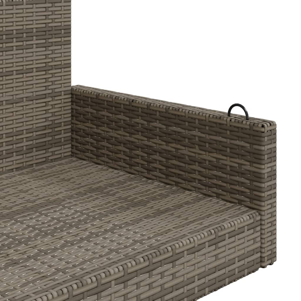 Outdoor Swing Bench Grey - 119x56x48 cm Poly Rattan
