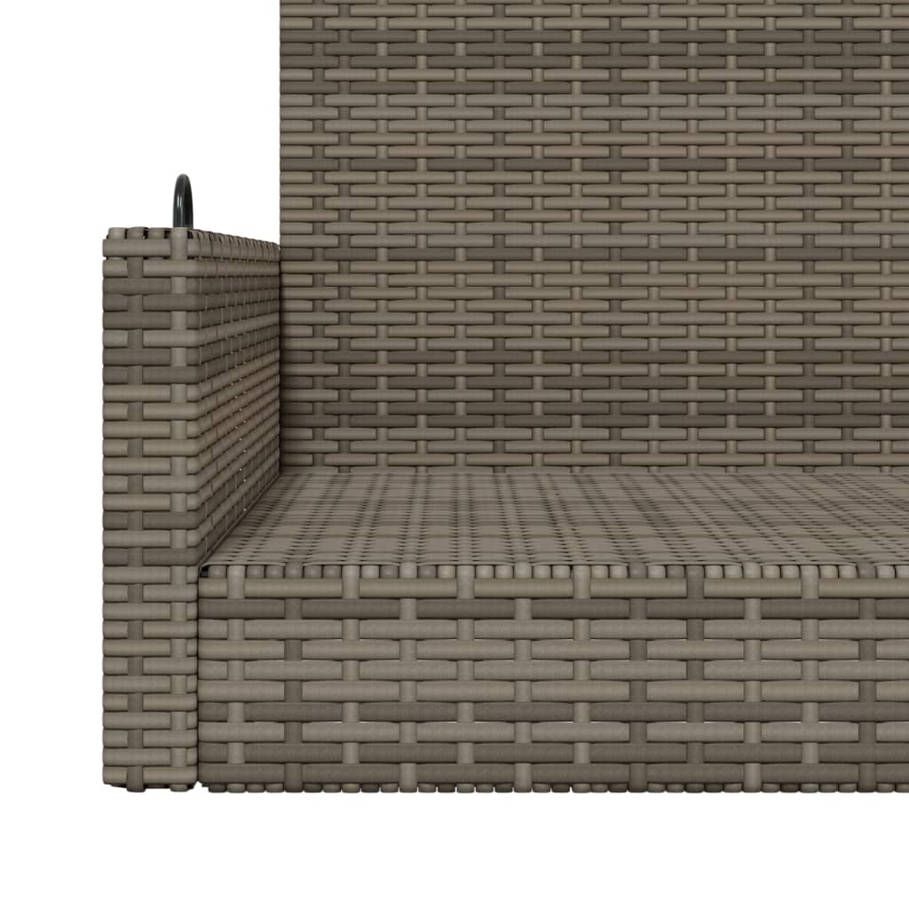 Outdoor Swing Bench Grey - 119x56x48 cm Poly Rattan